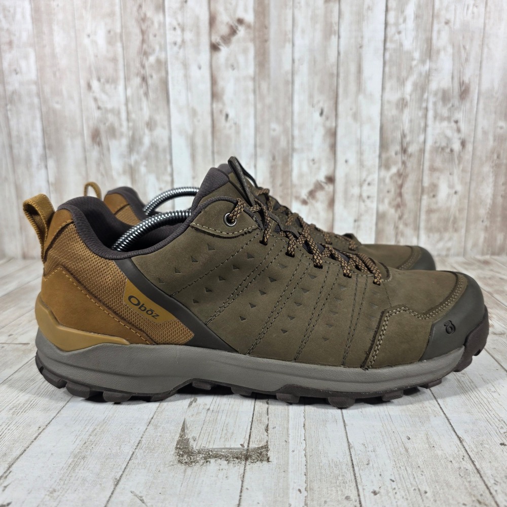 Oboz Sypes Low B-DRY Waterproof Hiking Shoes Mens 12 Peat Brown Nubuck Leather